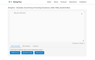 Home page of stringflux.io