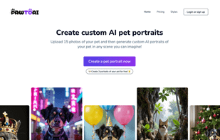 A screenshot of the PawToAI home page