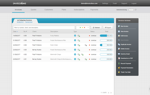 Main Invoices Dashboard