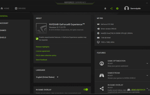 GeForce Experience screenshot 1