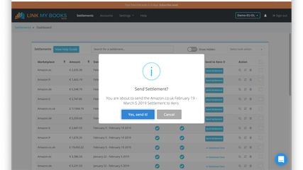 Send a settlement to Xero in 1 click
