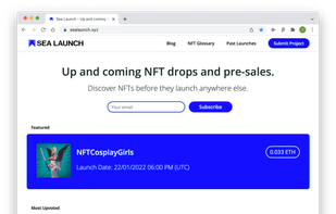 sealaunch.xyz home to find NFT projects pre-sale dates/launches.