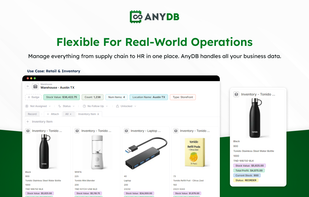Flexible for Real-World Operations
Manage everything from supply chain to sales in one place. AnyDB handles all your business data.
