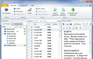 PhraseExpander main interface