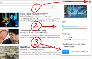 Thumbnail Rating Bar for YouTube™ screenshot 1
