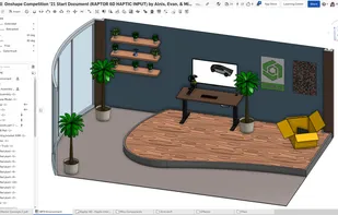 Working in an assembly to visualize a room layout making use of assembly configurations.