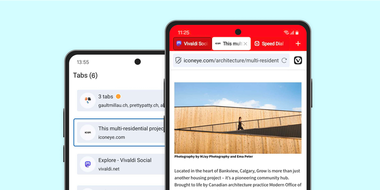 Vivaldi 7.4 brings floating tabs, background audio playback, and more to iOS and Android image