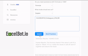 ExcelBot.io screenshot 1