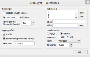 An image of NPPCrypt's preferences