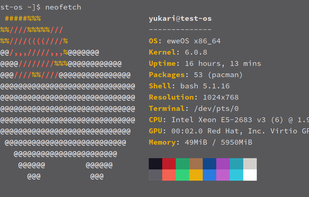 An early bash fastfetch of eweOS