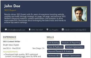 SEO Expert Resume Template