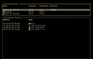 BlueTUI screenshot 1