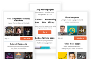 The best growth tasks suggested from a large number of proven strategies, based on your profile.