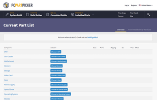 PCPartPicker screenshot 1