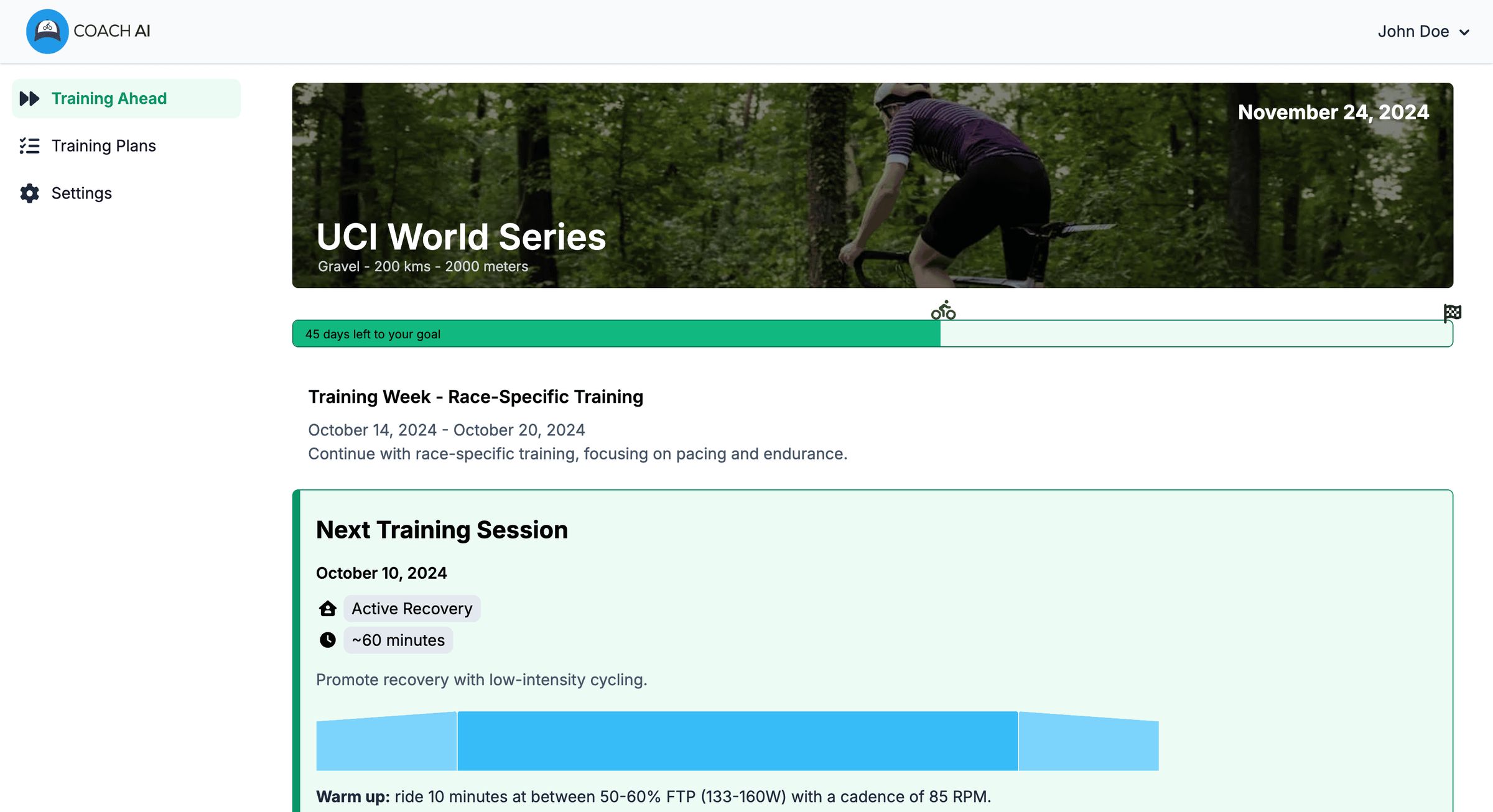 Cycling Coach AI Get a personalized cycling training plan for your