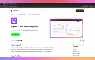 AI Tools product listing page