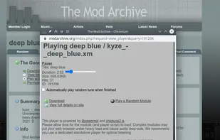 The built-in playe for tracker music