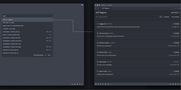 ACP Registry debuts in Zed Editor with built-in IDE support