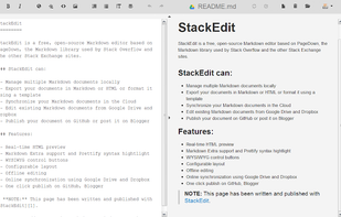 StackEdit screenshot 1