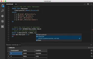 mssql for Visual Studio Code screenshot 1