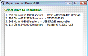 Repartition Bad Drive screenshot 1