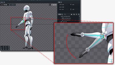 Skeletal Operation
Bind bone for image. Easily let your character have more vivid actions and more smooth animations. 