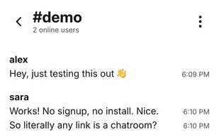 Blarb chat screenshot 1