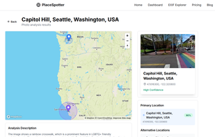 Example search results