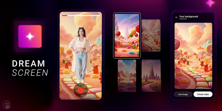 YouTube enhances DreamScreen in Shorts with Google Veo 2 AI Model for backgrounds creation image