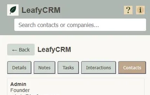 LeafyCRM Company Details - Mobile