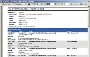 FIle System Auditor Report Preview