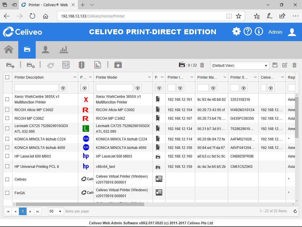Add a Celiveo Shared Virtual Printer to Web Admin - Celiveo 8 - Ver