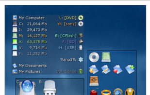3 transparent windows, different border settings & icon display modes