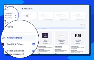 Swapstack Affiliate Network:
As a brand, list your deal in the network for semi-auto sponsorship campaigns based on an acquisition-only approach. 