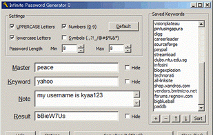 Infinite Password Generator screenshot 1
