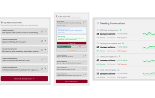 Social media monitoring features on Karmatic.ai.