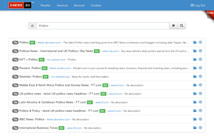 Search the web and feed database for your favorite information source.