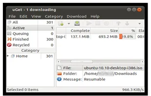 uGet 1.7.6 running on Ubuntu 10.10