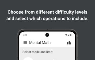 Choose from different difficulty levels and select with operations to include.