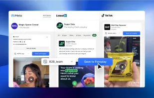 Save ads from FB Ad Library, TikTok or LinkedIn