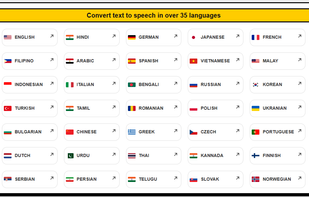 Languages supported by ttsfree.online
