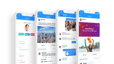 Connecteam offers engagement features such as chat, updates with likes and comments, surveys, suggestion box, videos, and more.
