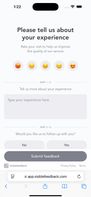VisibleFeedback’s feedback form is designed for speed and honesty. With just two steps, customers select an emoji-based satisfaction level and leave optional written feedback. They can also opt in for follow-up, giving you a chance to resolve issues before they go public.
The clean mobile-first design works beautifully via QR code, table tent, receipt link, or kiosk, no app download required.