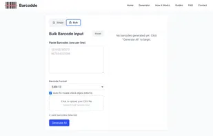 Bulk Barcode Generator Interface