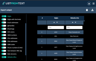 datatable and export view