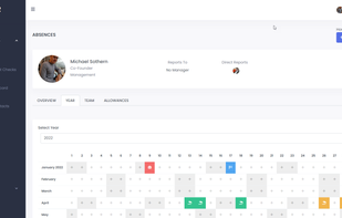 Employee Annual Absence and PTO calendar