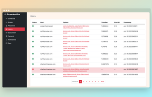 Screenshot history.
