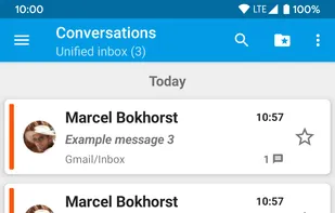 Messages view with light theme.