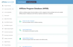 Affiliate Program Database (APDB) screenshot 1
