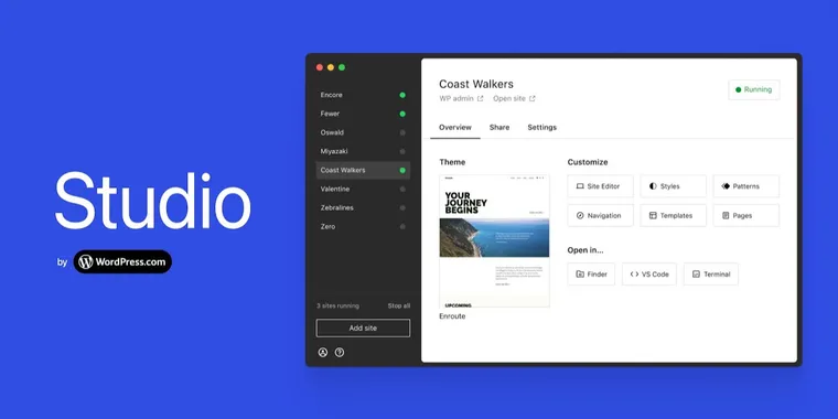 WordPress has updated its local development platform Studio with new Preview Site features image